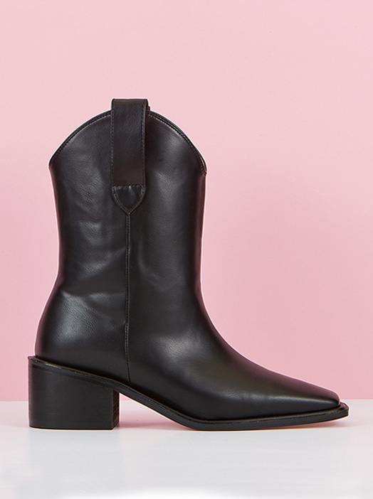 Half Western Boots (Black)